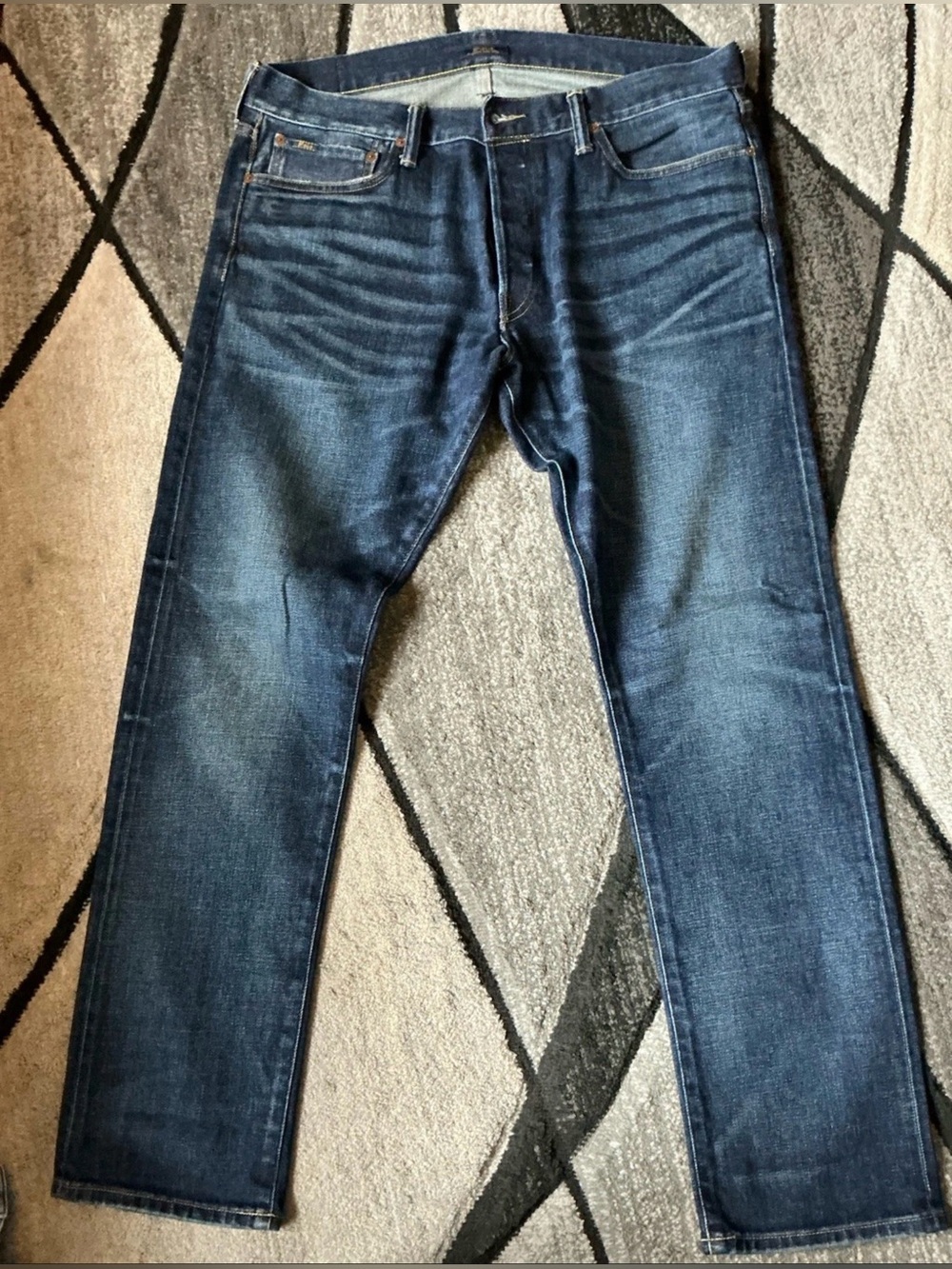 Size 36 x 32 - Polo Ralph Lauren Sullivan Slim Dark Blue Selvedge Denim Jeans